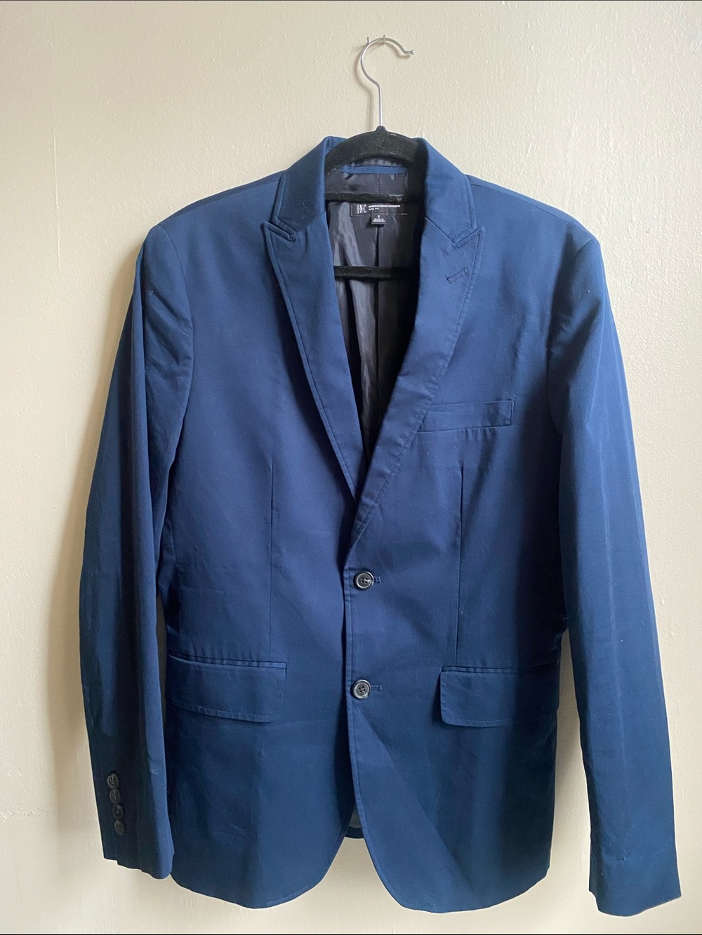 INC Navy Blue Blazer - Classic Two-Button Suit Jacket